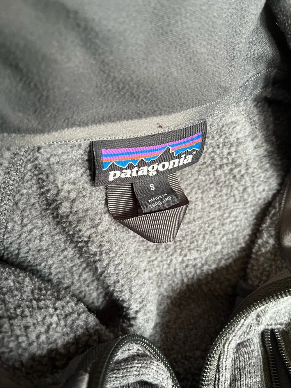 Patagonia Gray Sherpa Fleece Jacket Women Size Small Fall Comfort 1/2 Zip - Picture 2 of 6